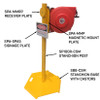 Stanchion system for retractable barrier reels