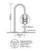 Hoop Bike Rack, Slim  - Stainless Steel, In Ground