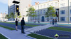 Pedestrian crossing system with traffic lights, solar powered