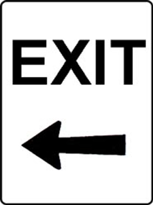 Exit left sign, class 1 reflective, aluminium