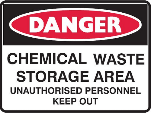 CHEMICAL WASTE STORAGE AREA Sign