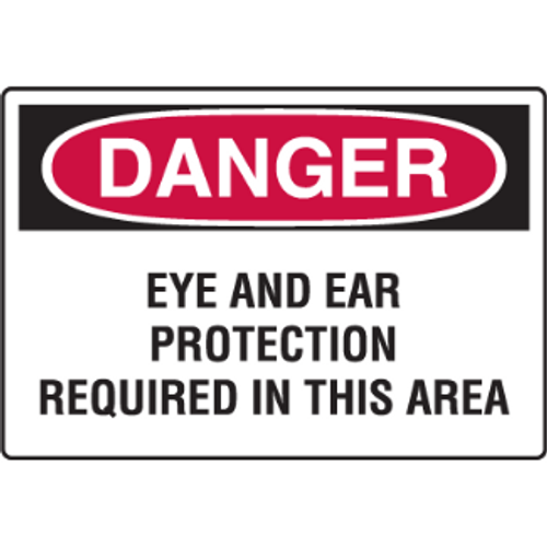 Eye & ear protection required in this area sign Eye & ear protection required in this area sign