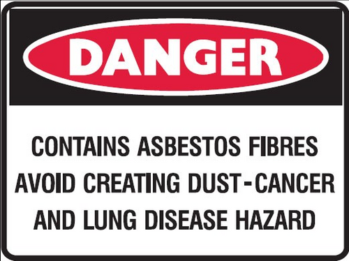 CONTAINS ASBESTOS FIBRES Sign