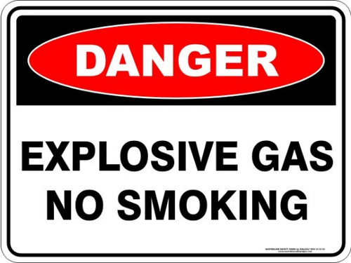 Explosive gas no smoking sign