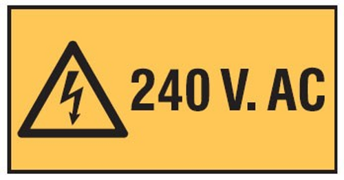 240 V. AC LANDSCAPE Sign