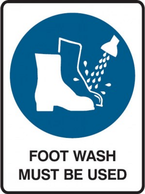 Foot wash must be used sign