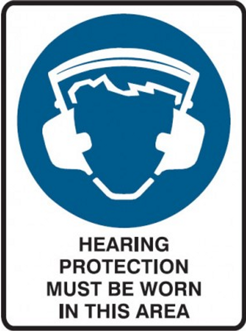 Hearing protection must be worn in this area sign