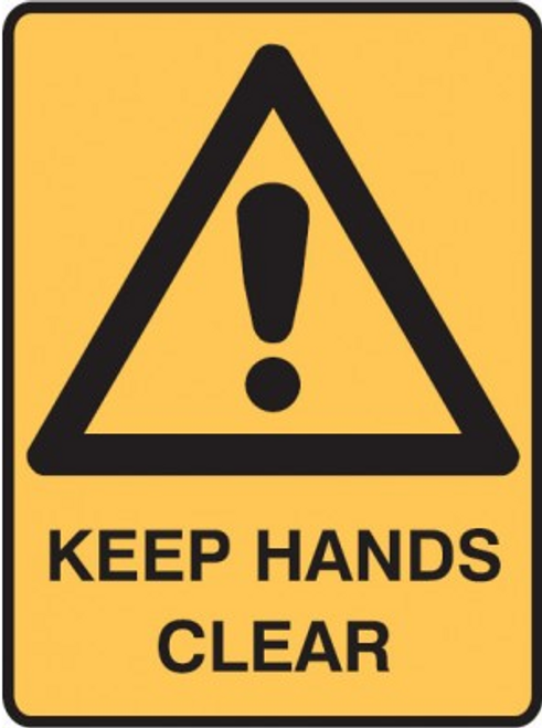 KEEP HANDS CLEAR SIGN.