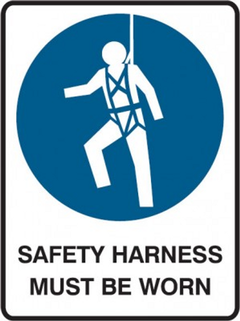 Safety harness must be worn sign