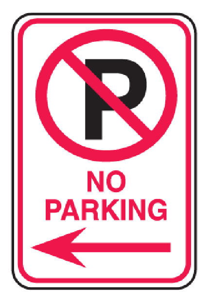 No Parking (Arrow Left) With No Parking Symbol