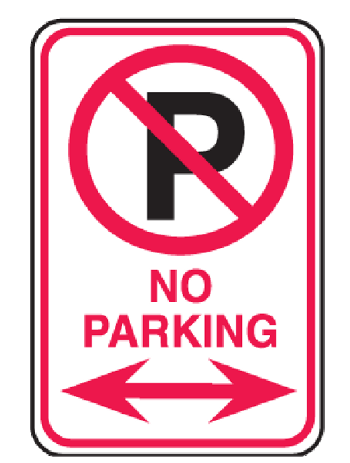 No Parking (Double Arrow) With No Parking Symbol