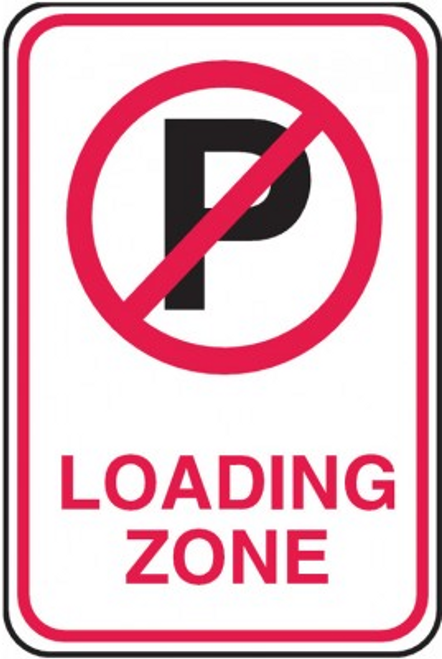 No Parking Loading Zone With No Parking Symbol