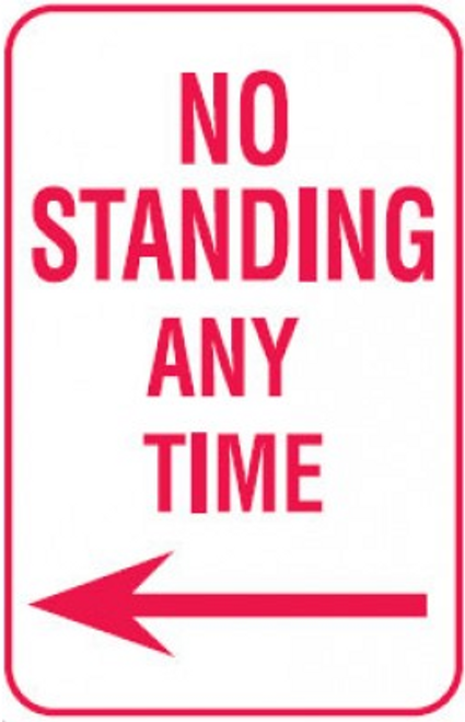 No Standing Any Time (Arrow Left)