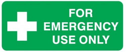 For emergency use only sign