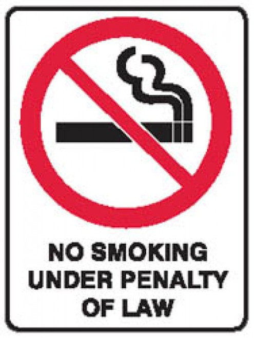 NO SMOKING UNDER PENALTY OF LAW