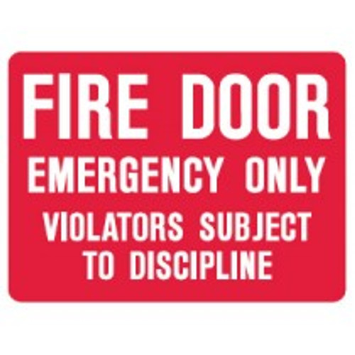 Fire door emergency exit only sign