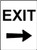 Exit right sign, class 1 reflective, aluminium
