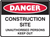 Construction site unauthorised persons keep out sign
