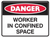Worker in confined space sign
