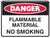 Flammable material no smoking sign