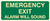 Emergency exit alarm will sound sign