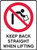 KEEP BACK STRAIGHT WHEN LIFTING SIGN