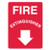Fire extinguisher down arrow sign