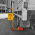 Portable wheel chock in use