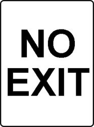 No Exit sign, 450x600, reflective