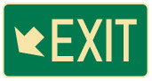 Exit left arrow down sign