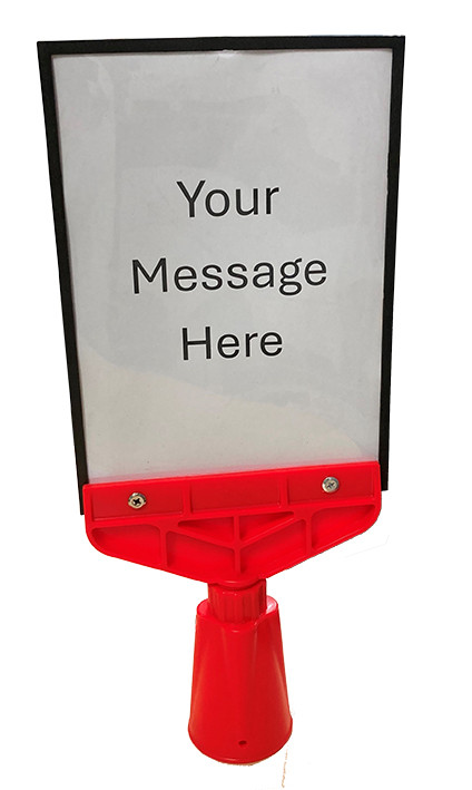 A4 sign holder for traffic cones