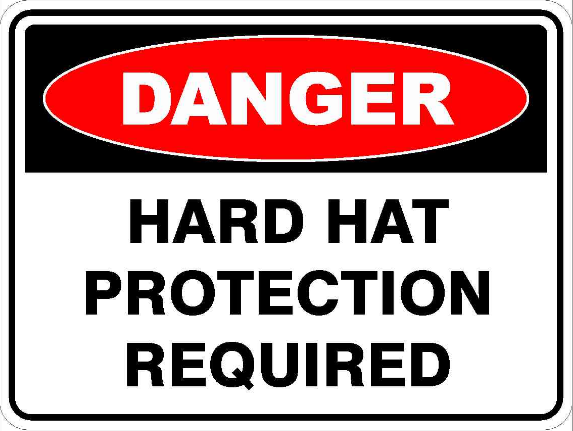 Hard hat protection required sign