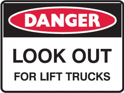 Look out for lift trucks sign