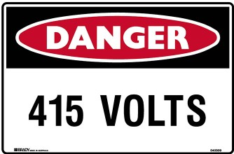 415 Volts sign