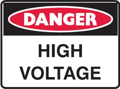 High voltage sign
