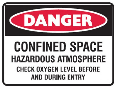 Confined space hazardous atmosphere sign