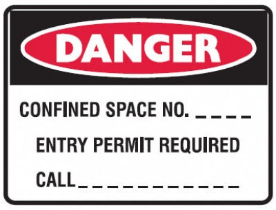Confined space no.... entry permit req. sign