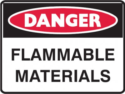 Flammable materials sign