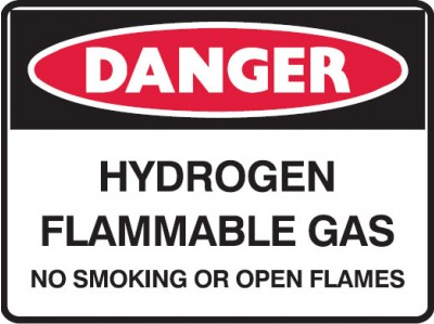 Hydrogen Flammable Gas Sign