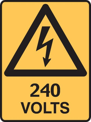 240 VOLT PICTO Sign
