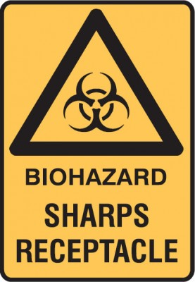 BIOHAZARD SHARPS RECEPTACLE Sign
