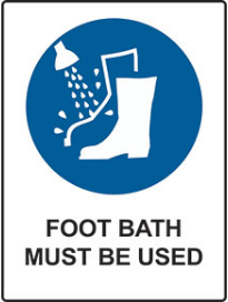 Foot bath must be used sign