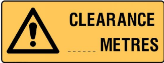 CLEARANCE .... METRES LANDSCAPE Sign