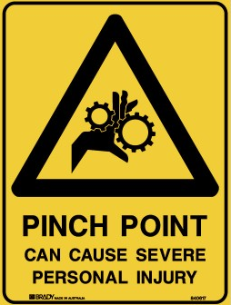 PINCH POINT CAN CAUSE .... SIGN