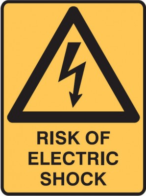 RISK OF ELECTRIC SHOCK SIGN