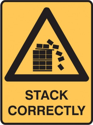 STACK CORRECTLY W PICTO SIGN.