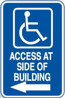 Access at side of building Left Arrow