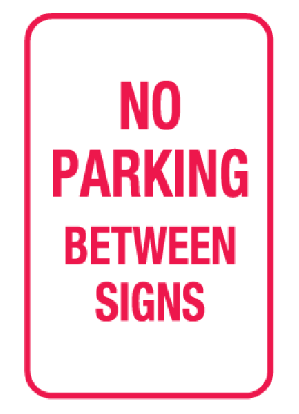 No Parking Between Signs