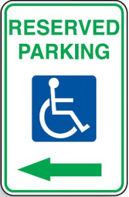 Reserved Disabled Parking (Arrow Left)