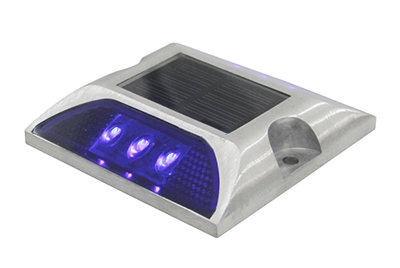Blue solar road marker